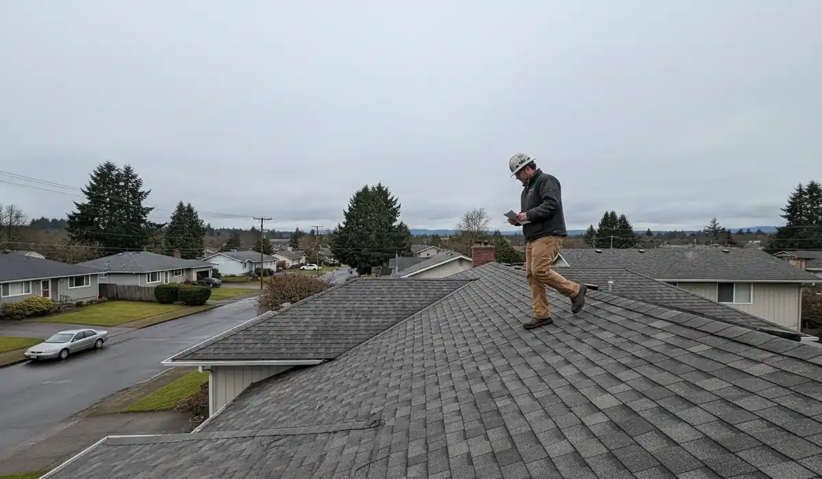 Roof Inspection in progress on a property in Tacoma, WA